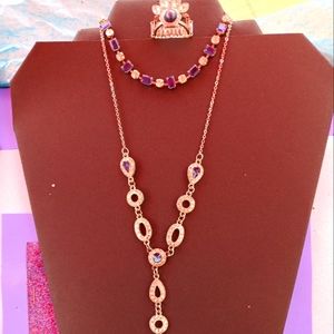 Homemade blue sapphires  diamond accents set comes ring bracelet  neckla